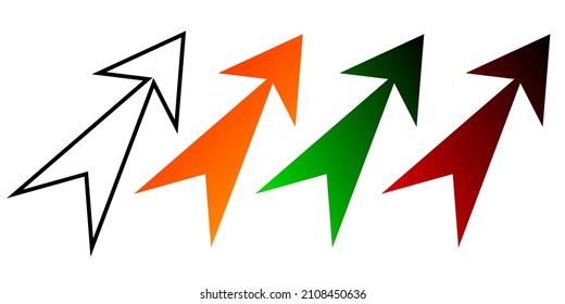 Vector, picture of a set of arrow icons. Black color and gradation. Arrow icon. arrow logo