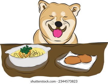 vector picture Shiba dog breed, also known as Inu.