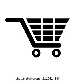 Vector, picture of shopping cart icon. Black line drawing. Online shopping. Self service basket