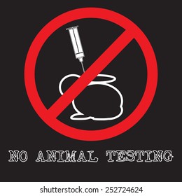 Vector picture sign of No animal testing in science and clinical trials