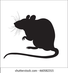 vector picture of silhouette of a rat