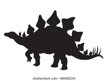 Vector Picture Of Silhouette Of A Stegosaurus