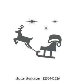 Vector picture sledge, stars, Santa's cap and deer.
