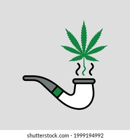 vector picture smoking cannabis. cannabis 