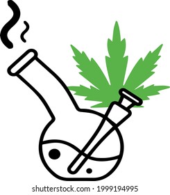 vector picture smoking cannabis. cannabis 