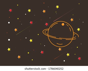 Vector Picture Space and star  background 