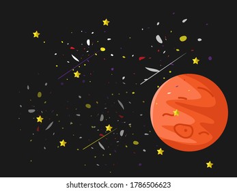 Vector Picture Space and star  background 