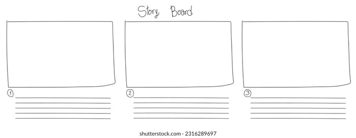 Vector picture, storyboard, 3 channels, white.