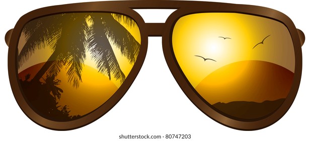 Vector picture with sunglasses