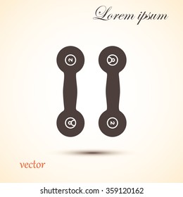 Vector picture of two dumbbells for fitness