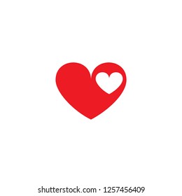 Vector picture of two hearts. Set of vector icons. Great mutual love. Flat design.