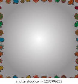 Vector. Picture in white, green and orange colors. Hand drawn doodle frames. Seamless.