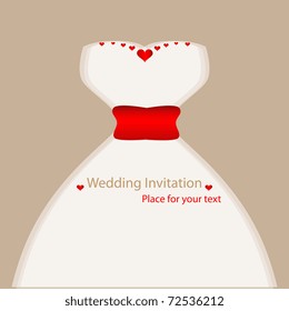 Vector picture with white wedding dress