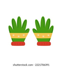 Vector picture of winter gloves isolated on white background.