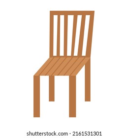 Vector picture of wooden chair on white background.