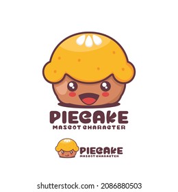 vector pie cake cartoon mascot, suitable for, logos, prints, stickers, etc.