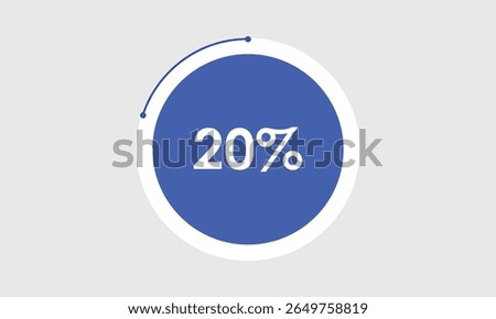 vector pie chart. 20% pie chart. 20 percent  graph chart. pie chart illustration. business graph