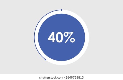 vector pie chart. 40% pie chart. 40 percent  graph chart. pie chart illustration. business graph