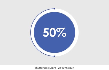 vector pie chart. 50% pie chart. 50 percent  graph chart. pie chart illustration. business graph