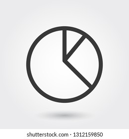 Vector, Pie chart, Business, Report, Line Icon with shadow