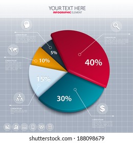 Vector pie chart - business statistics.