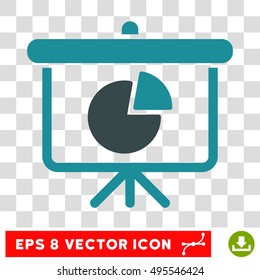 Vector Pie Chart Demonstration EPS vector pictogram. Illustration style is flat iconic bicolor soft blue symbol on a transparent background.