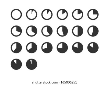 Vector Pie Chart Diagram Icon Symbol Set