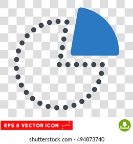 Vector Pie Chart EPS vector pictograph. Illustration style is flat iconic bicolor smooth blue symbol on a transparent background.