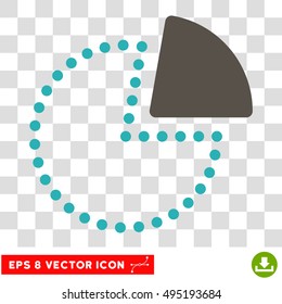 Vector Pie Chart EPS vector pictograph. Illustration style is flat iconic bicolor grey and cyan symbol on a transparent background.