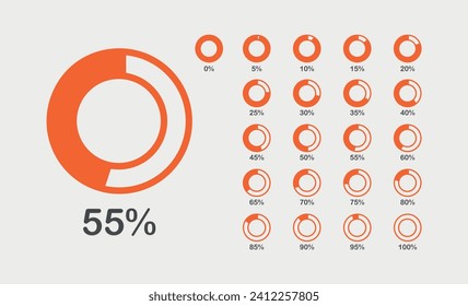 Vector pie chart icon design set