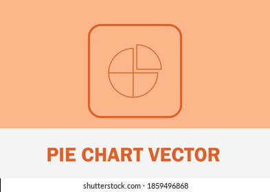 Vector of pie chart icon. Isolated on pastel background. With theme business, technology.