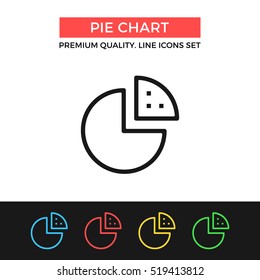 Vector pie chart icon. Premium quality graphic design. Modern signs, outline symbols collection, simple thin line icons set for websites, web design, mobile app, infographics