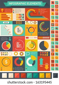 Vector Pie Chart Infographic Elements Set. Flat Design Vector Technology Icon Pack With Various Of Vector Infographic Elements As Charts, Pie Charts, Diagrams.