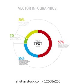 Vector pie chart infographic on white background