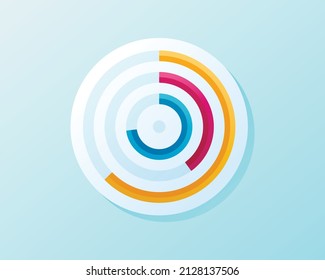 Vector pie chart with scales, infographic design element.