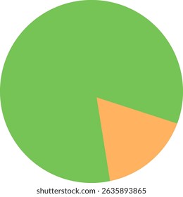 Vector pie chart with segmented colors