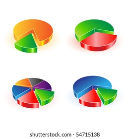 vector pie chart set