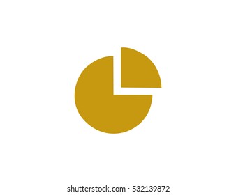 Vector pie chart statistic icon. Flat design style