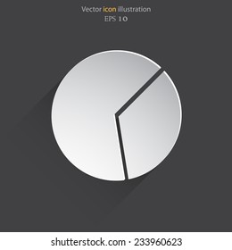 Vector pie chart web flat icon. Eps 10 illustration.
