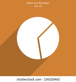 Vector pie chart web flat icon. Eps 10 illustration.