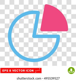Vector Pie Charts EPS vector pictogram. Illustration style is flat iconic bicolor pink and blue symbol on a transparent background.