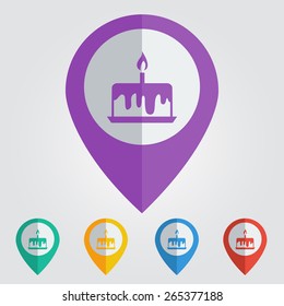 Vector pie pin flat. File format eps 10.