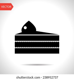 Vector piece of cake icon. Food icon. Eps10