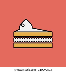 Vector piece of cake icon. Food icon. Eps10