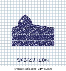 Vector piece of cake icon. Food icon. Eps10