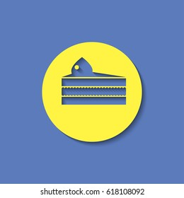 Vector piece of cake icon. Food icon. Eps10