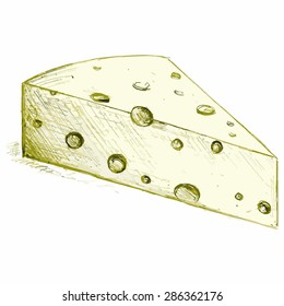 Vector piece of cheese. Dairy product