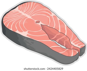 vector piece of fish without background