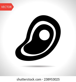 Vector piece of meat icon. Food icon. Eps10
