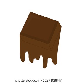 vector piece of melted chocolate